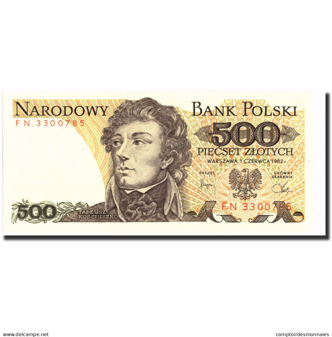 Billet, Pologne, 500 Zlotych, 1982, 1982-06-01, KM:145d, NEUF - Pologne