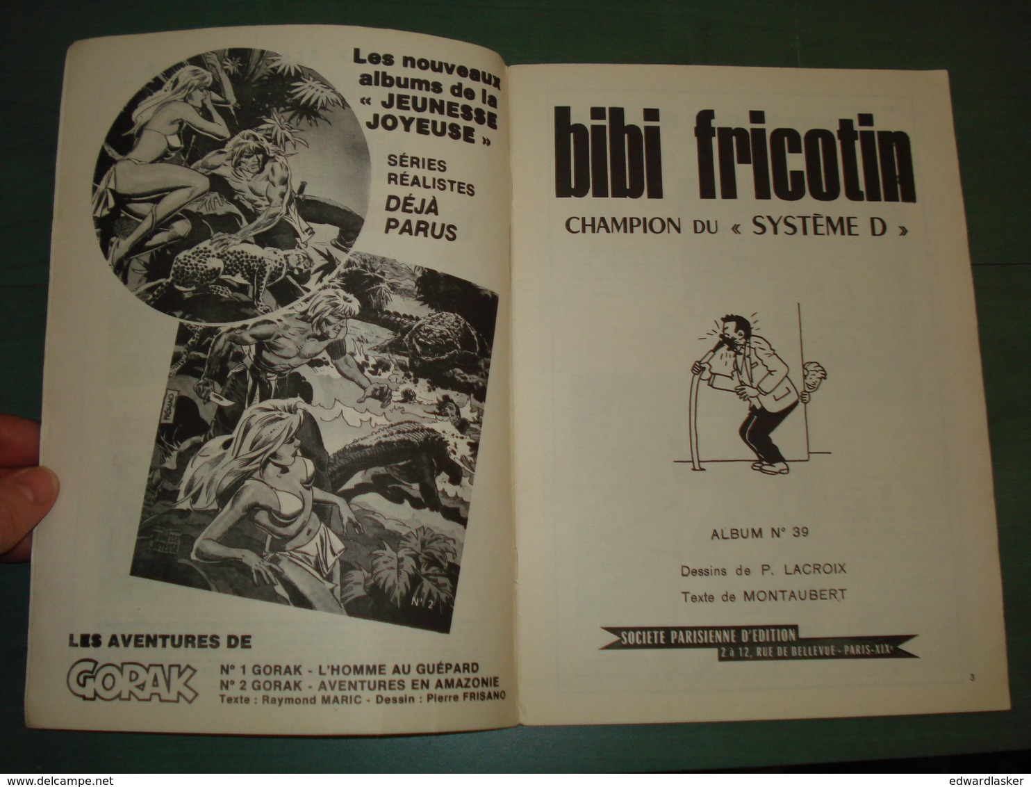 BIBI FRICOTIN N°39 : Champion Du Système "D" - Lacroix - S.P.E. - Réimp. De 1979 - Bibi Fricotin