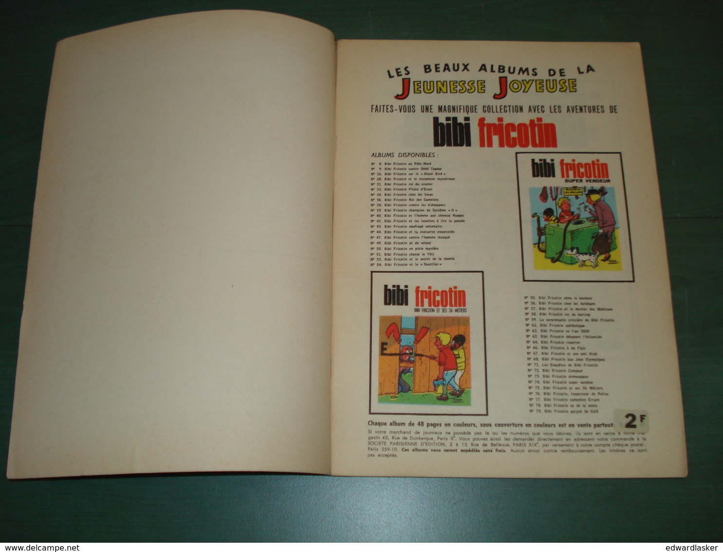 BIBI FRICOTIN N°66 : A Du Flair - Lacroix - S.P.E. - Réimp. De 1970 - Bibi Fricotin