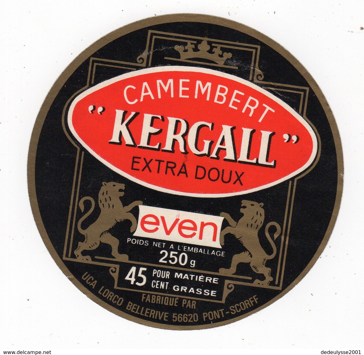 Avr18   56007 A    étiquette  Camembert  Kergall - Cheese