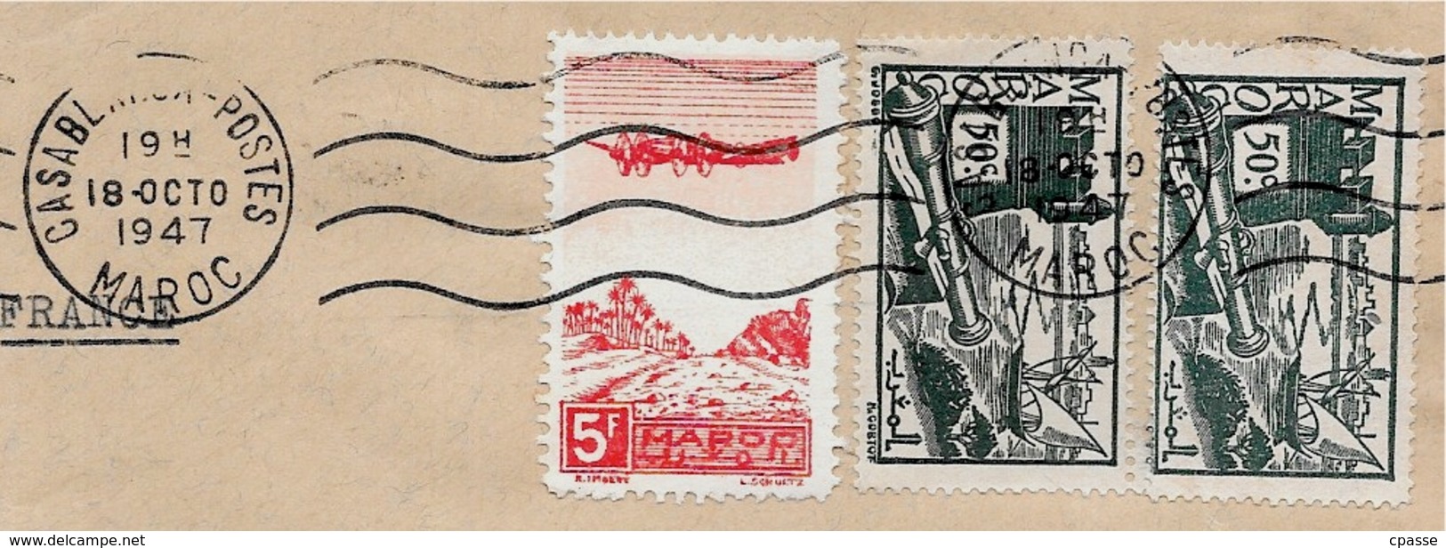 1947 Lettre CASABLANCA Maroc Par Consulat De Suisse à Destination De 31 TOULOUSE Affranchissement Composé - Briefe U. Dokumente