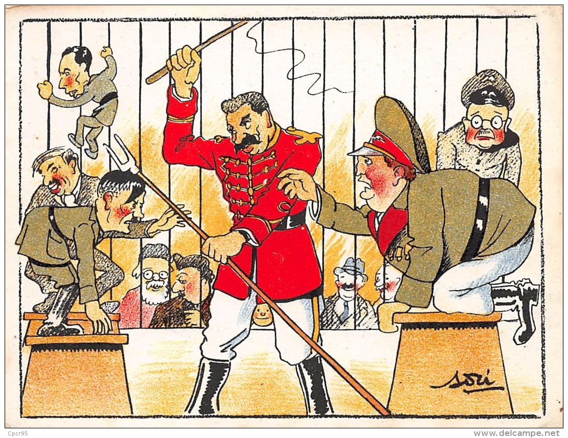 Militaire . 39/45.n° 46489. Lenine Hitler.caricature.cirque. Illustrateur Asti.14x10.5 Cm. - Weltkrieg 1939-45