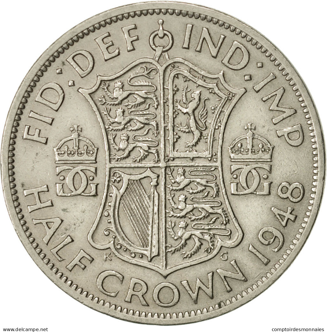 Monnaie, Grande-Bretagne, George VI, 1/2 Crown, 1948, TTB, Copper-nickel, KM:866 - K. 1/2 Crown