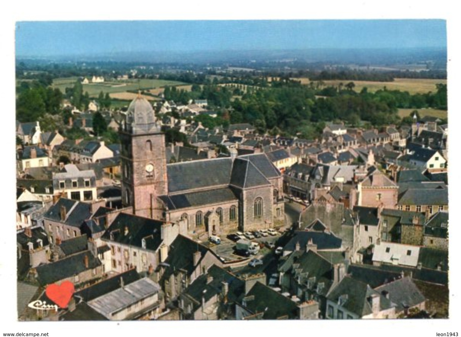 21801-LE-22-LOUDEAC-Vue Aérienne-Place De L' Eglise - Loudéac
