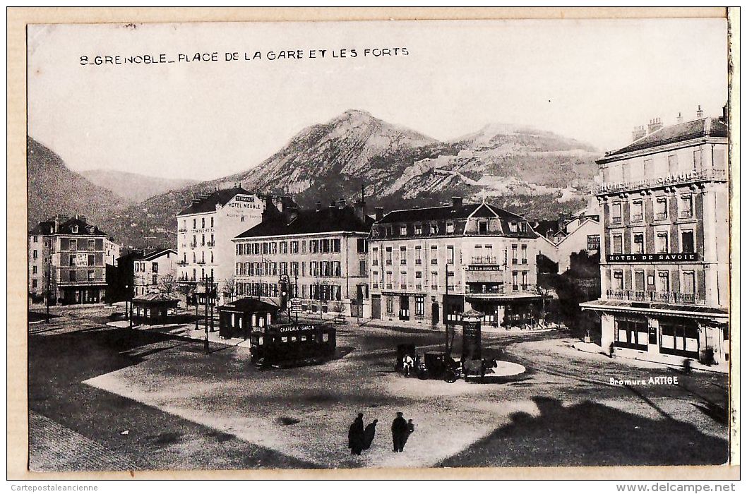 X38130 GRENOBLE Isère Place De GARE FORTS Tramway GARCIN Station Hippomobile à AUGER Rue Spinoza Nîmes -Bromure ATIGE 8 - Grenoble