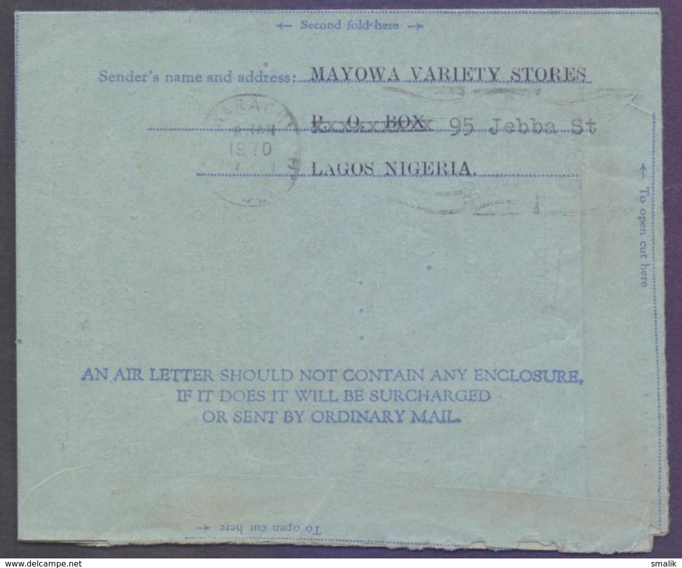 Republic Of NIGERIA Postal History, Aerogramme Used 20.12.1969 With Slogan Postmark, On Birds Stamp - Nigeria (1961-...)