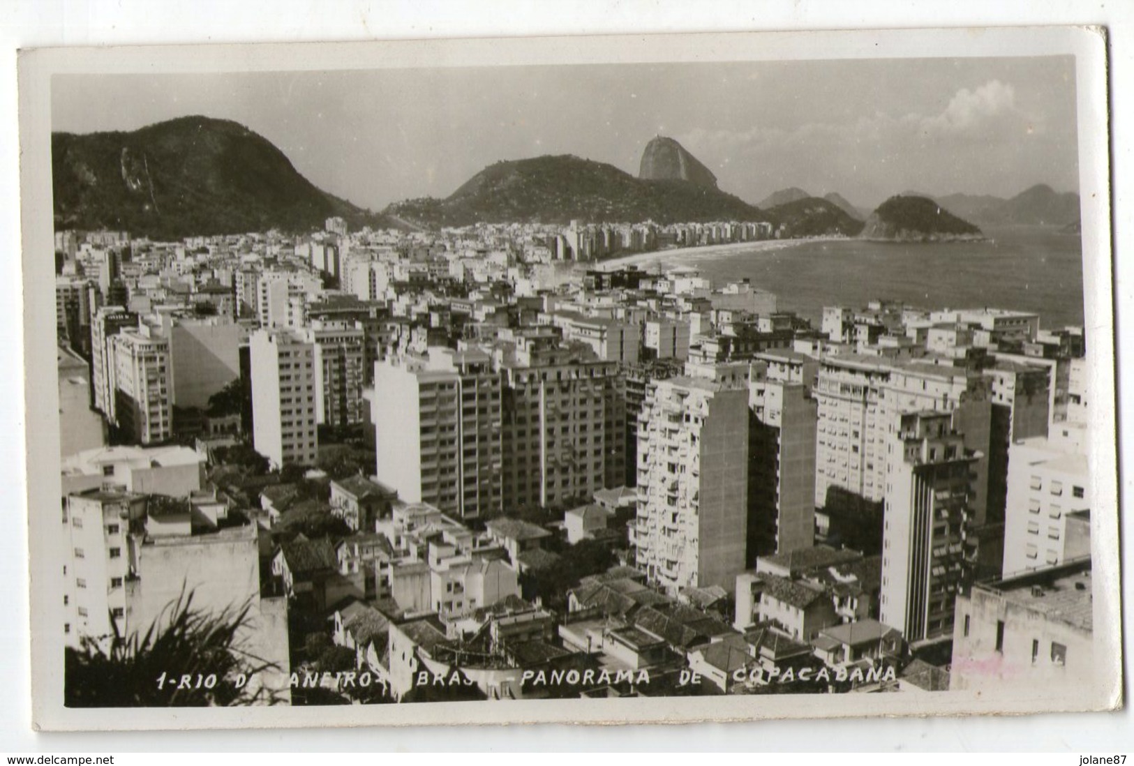 CPA    BRESIL BRASIL       VUE AERIENNE DE COPACABANA - Copacabana