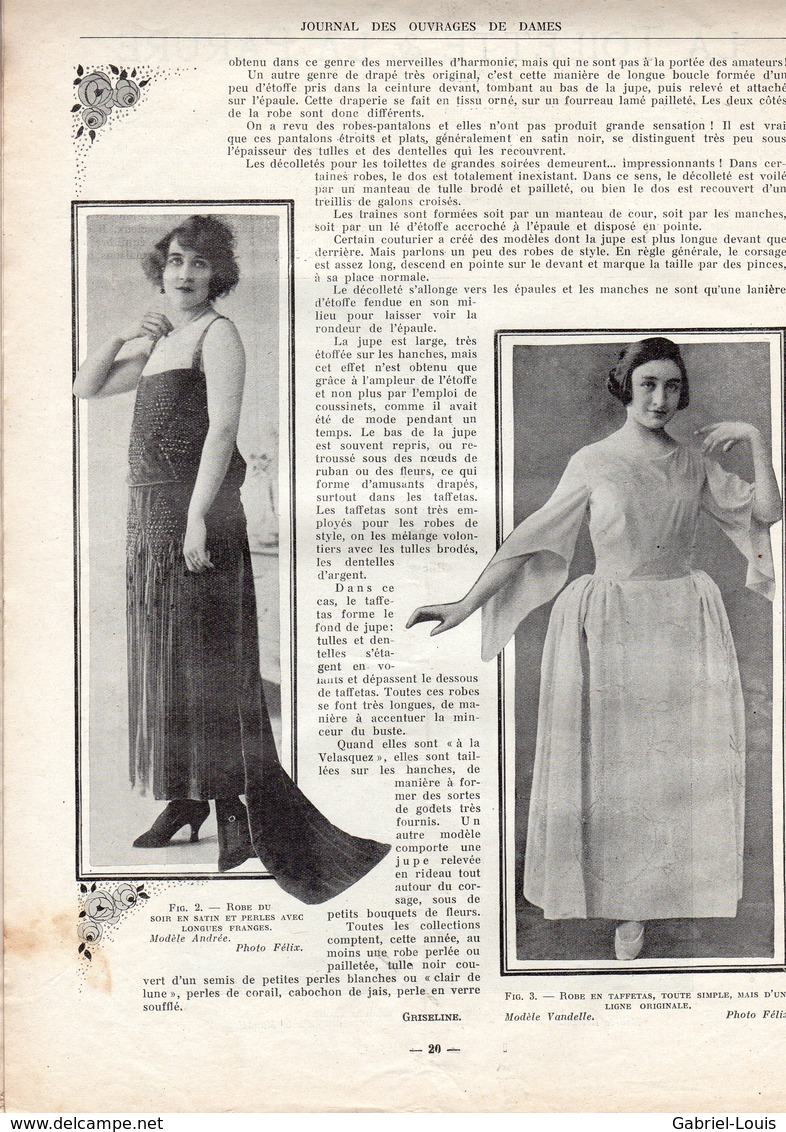 Journal Des Ouvrages De Dames - No 406 - 1922 - Broderie - Dentelle - Crochet - Tricot - Paris - Mode - Bruxelles - 1900 - 1949