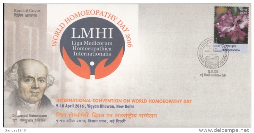 India  2016  Dr Hahnemann  World Homoeopathic Day  Health  Cover  #   10287   D  Inde Indien - Medicine