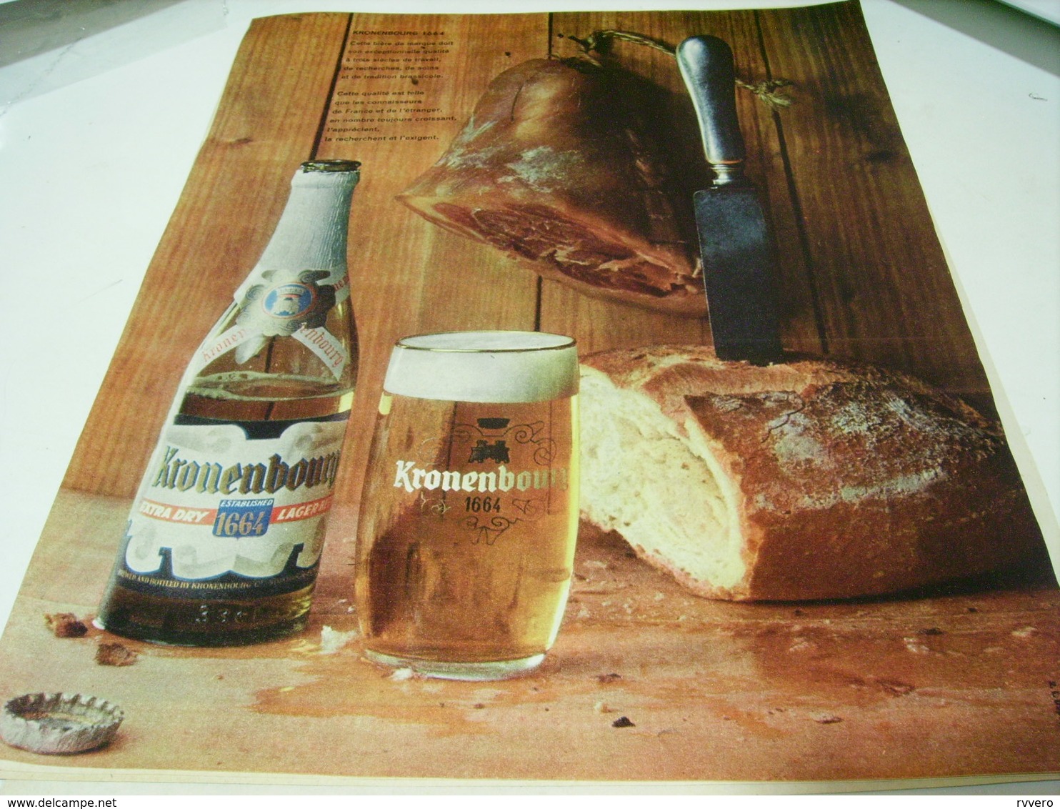 ANCIENNE PUBLICITE  BIERE 1664 KRONENBOURG 1959 - Alcohols