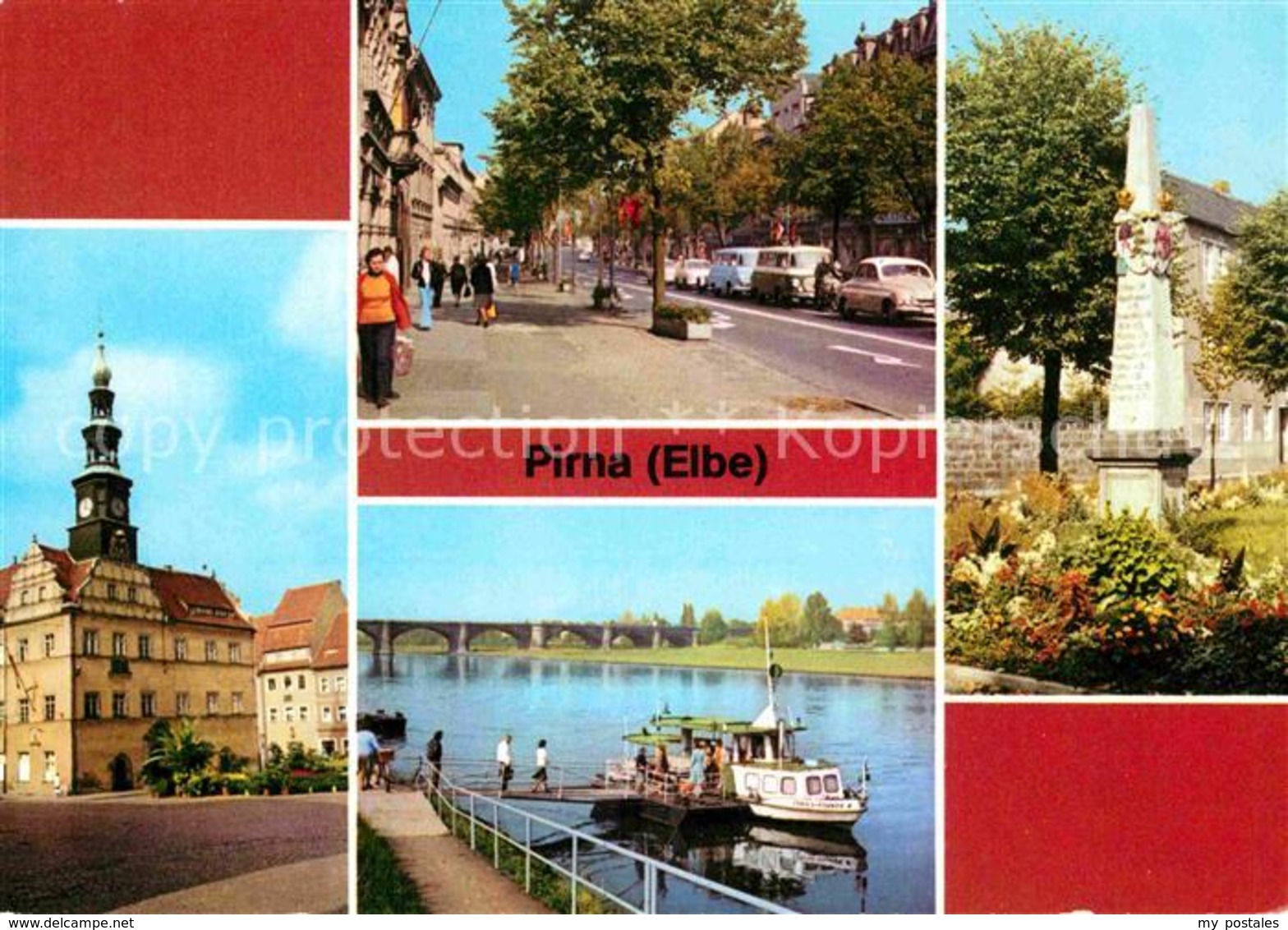 72855086 Pirna Markt Karl Marx Strasse Dampferanlegestelle Postsaeule Pirna - Pirna