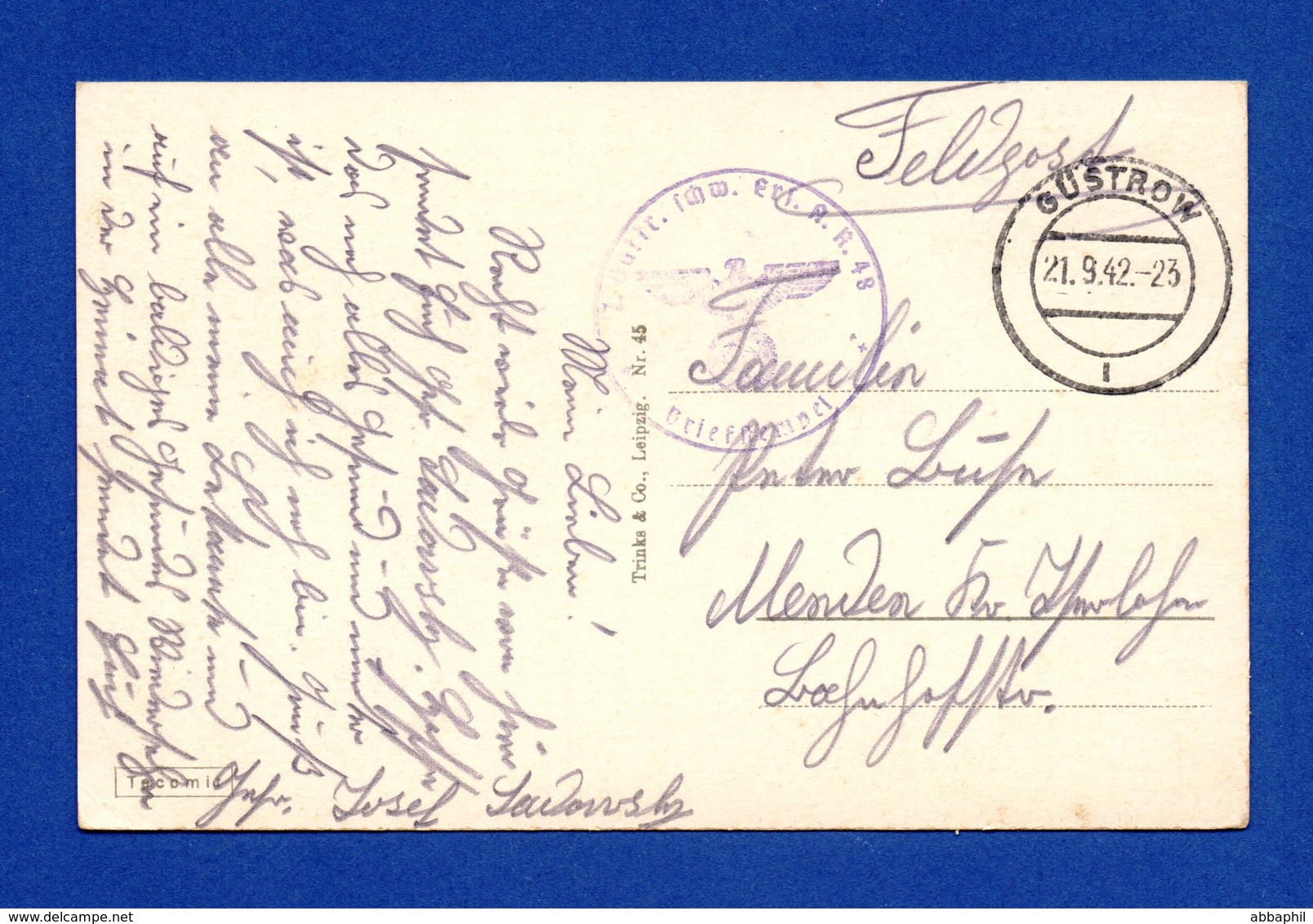 Ak Güstrow - Seepartie Am Kurhaus, Feldpost 1942 Briefstempel 2. Battr, Schw. Ers. A. R. 48 - Guestrow