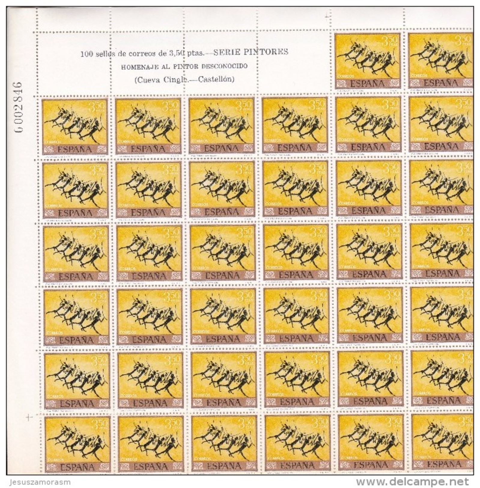 España nº 1779 al 1788 - 100 series en pliego