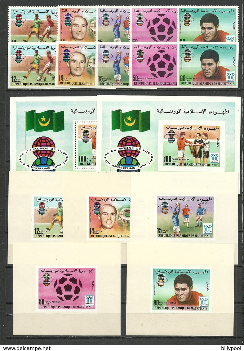 MAURITANIA 1977  Soccer Football 1978  5v.+SS Perf.+imperf.+5 Deluxe Sheets  Rare! - 1978 – Argentine