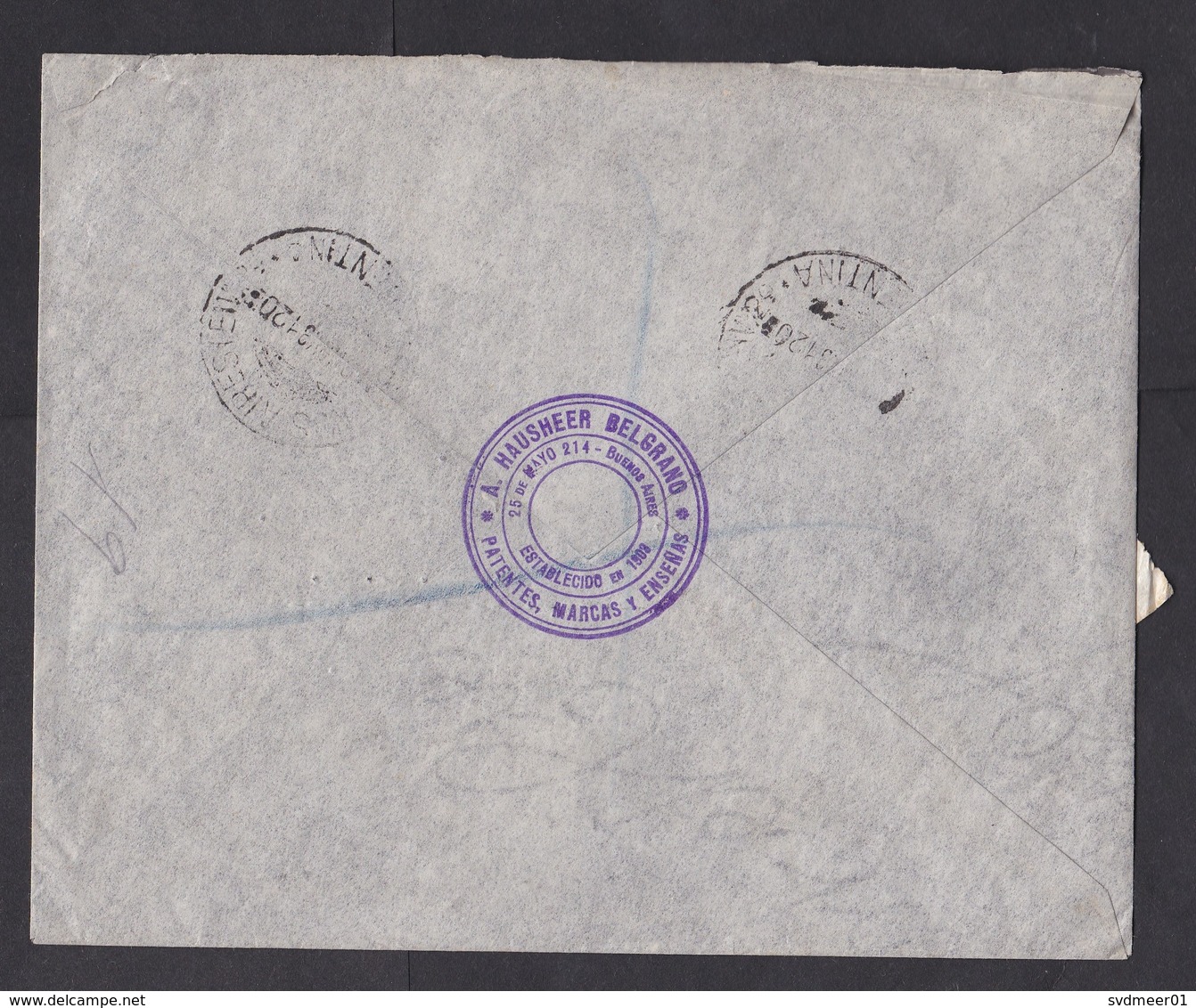 Argentina: Registered Airmail Cover To UK, 1931, 7 Stamps, R-label (traces Of Use) - Brieven En Documenten