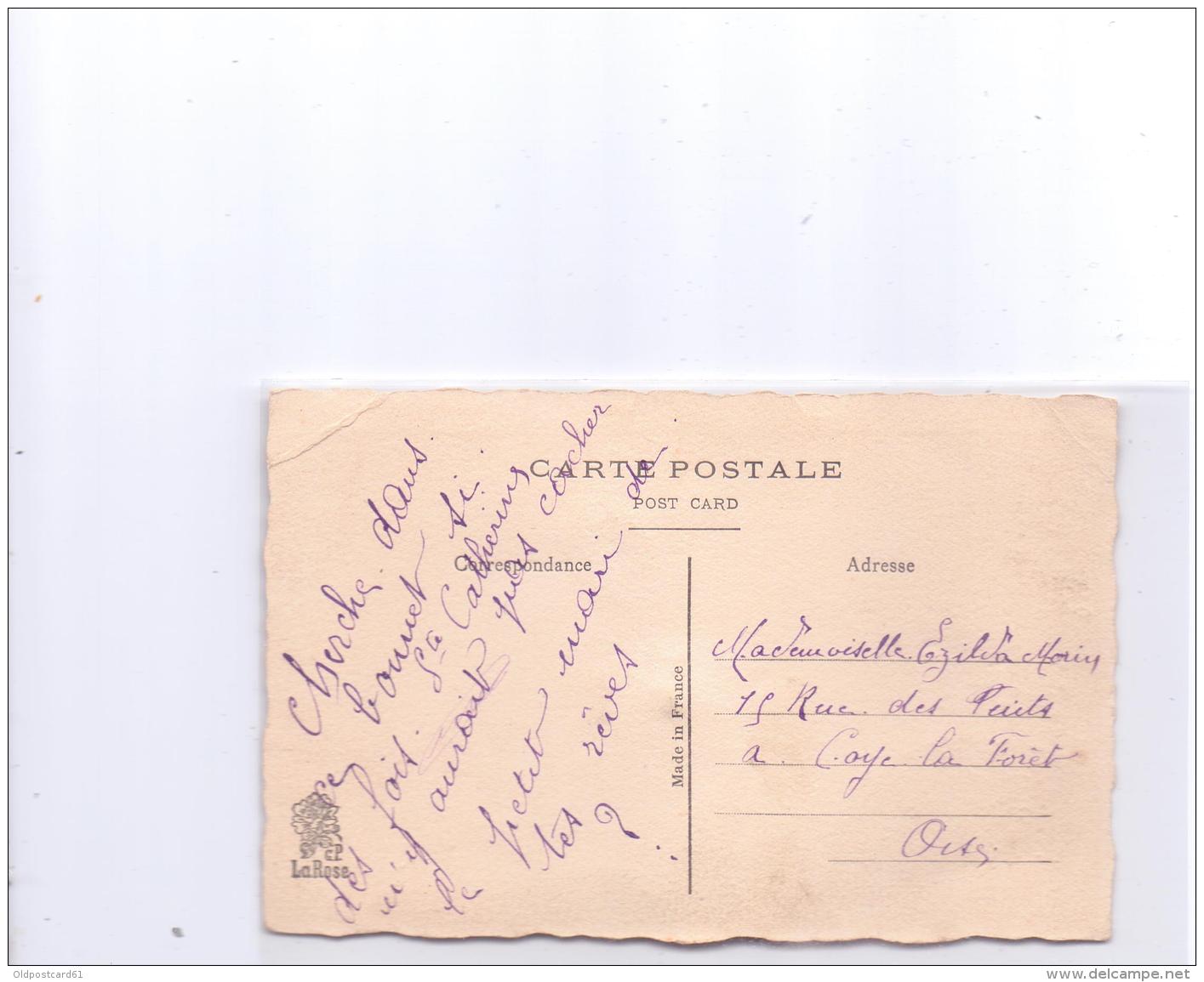 SELTEN ALTE  AK  ST. CATHERINE / Frankreich  - Glückwunschkarte Mit Stoffhut - Ca. 1930 - Sint Catharina