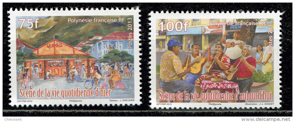 Polynésie **  N° 1013 - 1014 - Scènes De La Vie Quotidienne - Unused Stamps