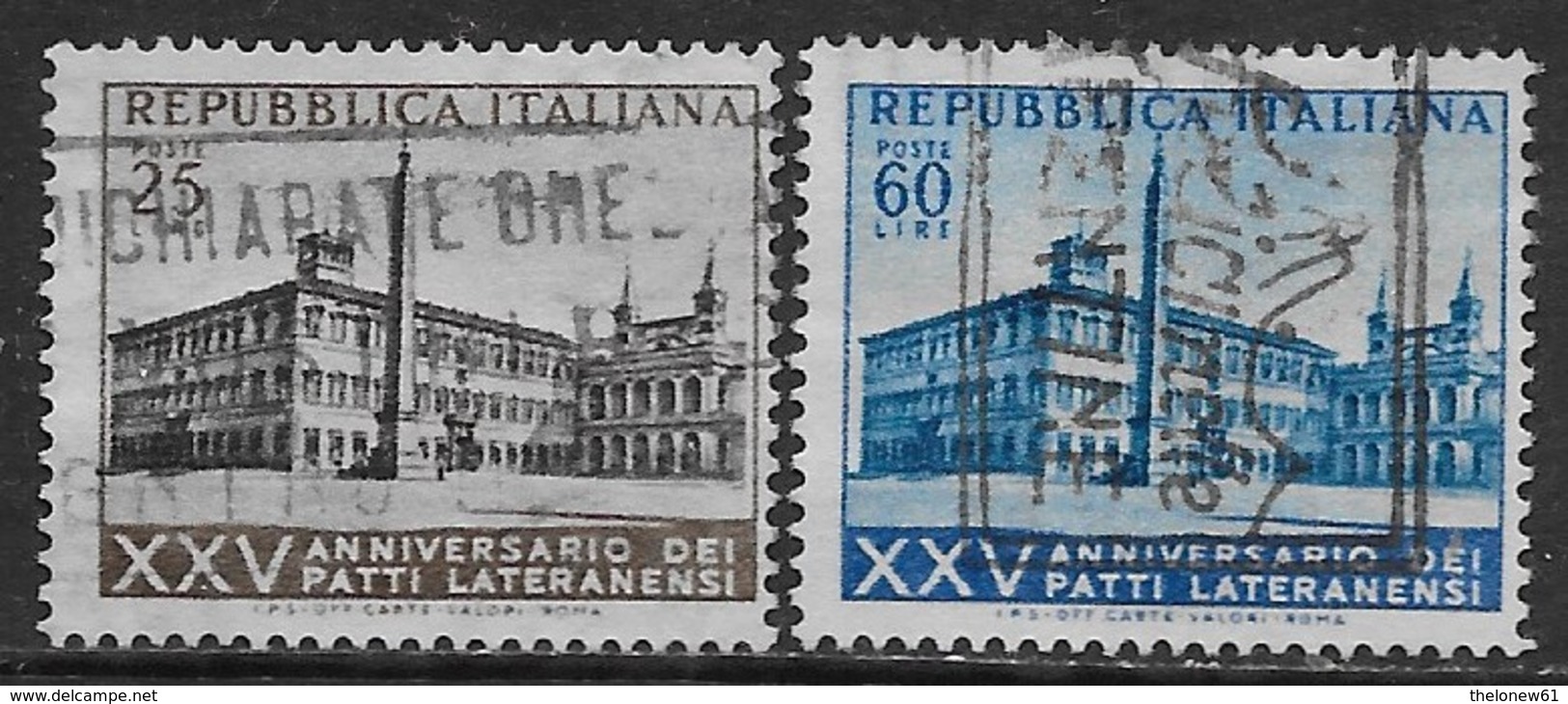 Italia Italy 1954 Patti Lateranensi Sa N.733-734 Completa US - 1946-60: Usati