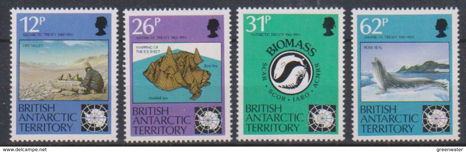 British Antarctic Territory 1991 Antarctic Treaty 4v ** Mnh (38484) - Ongebruikt