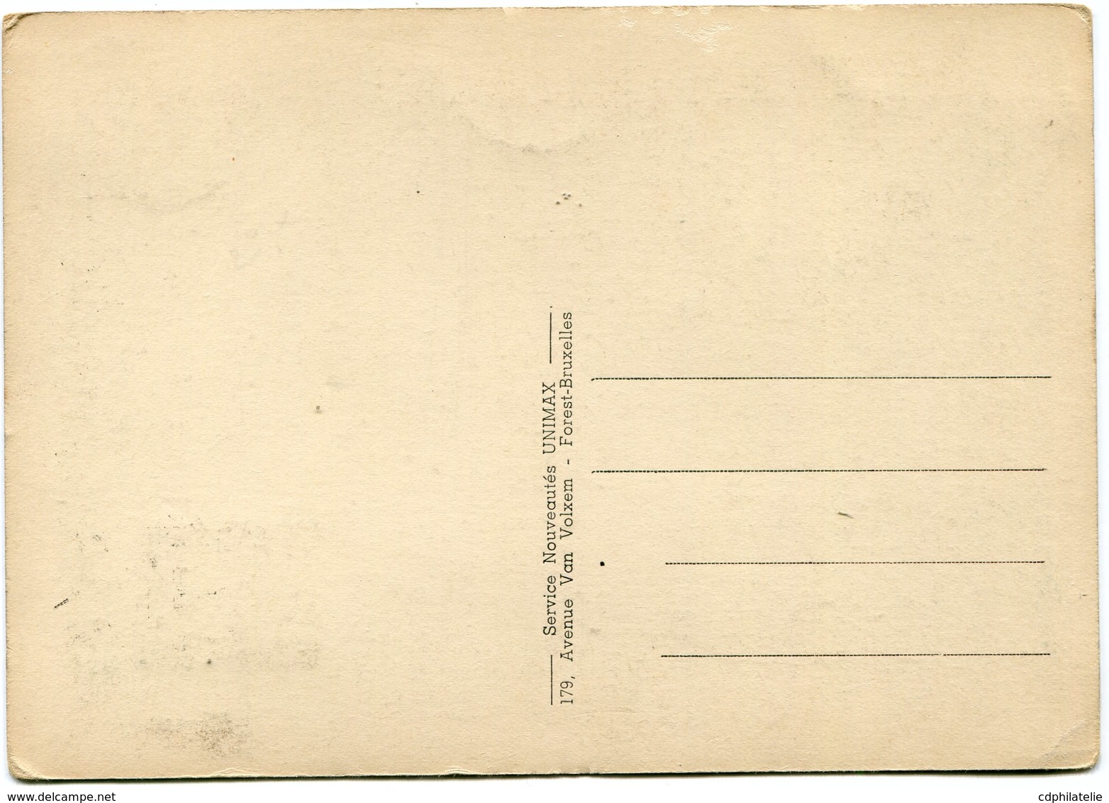 BELGIQUE CARTE MAXIMUM DU N°868 20c. + 5c; AU PROFIT D'OEUVRES ANTITUBERCULEUSES OBLITERATION BRUXELLES - 1951-1960