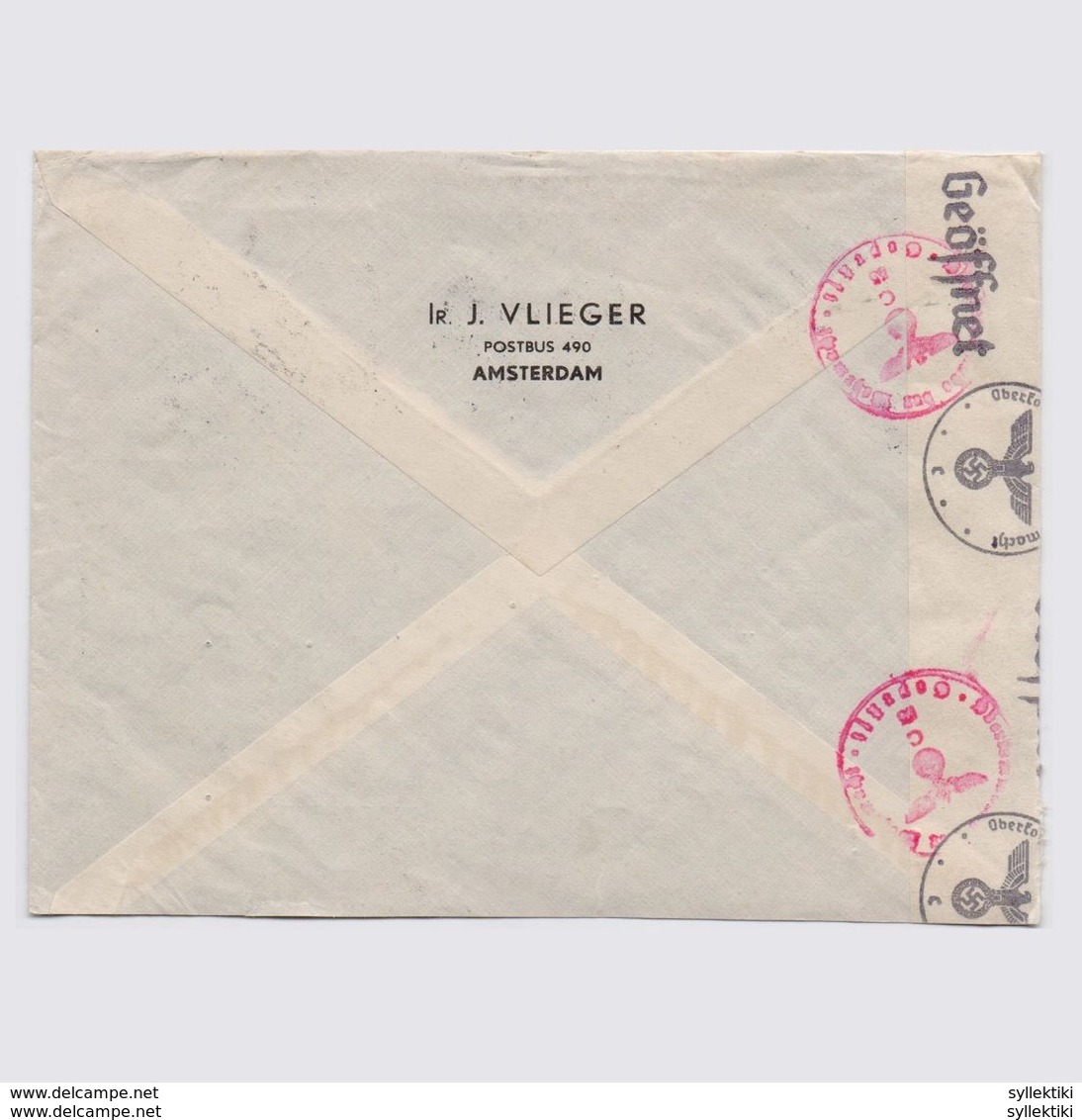 NETHERLANDS 1941 NAZI CENSORED EXPRESS MAILED COVER TO BREMEN - Lettres & Documents