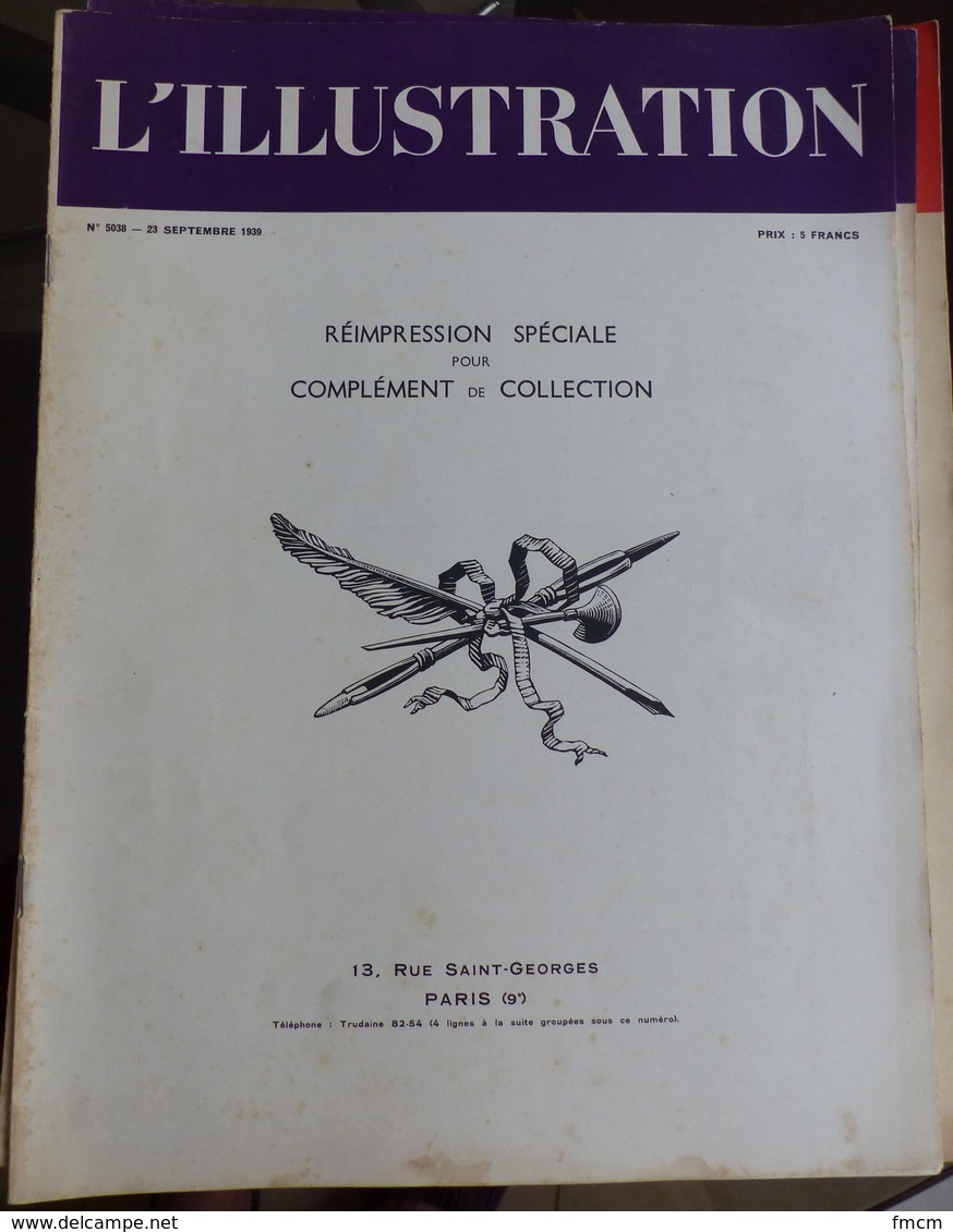 L'Illustration N° 5038 23 Septembre 1939 (réimpression) - L'Illustration