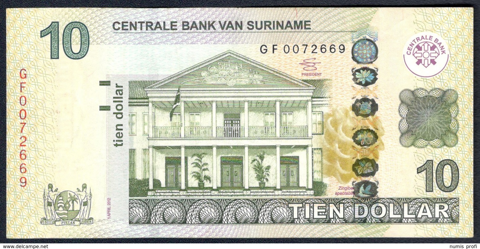 Suriname - 10 Dollar 2012 - P163b - Suriname