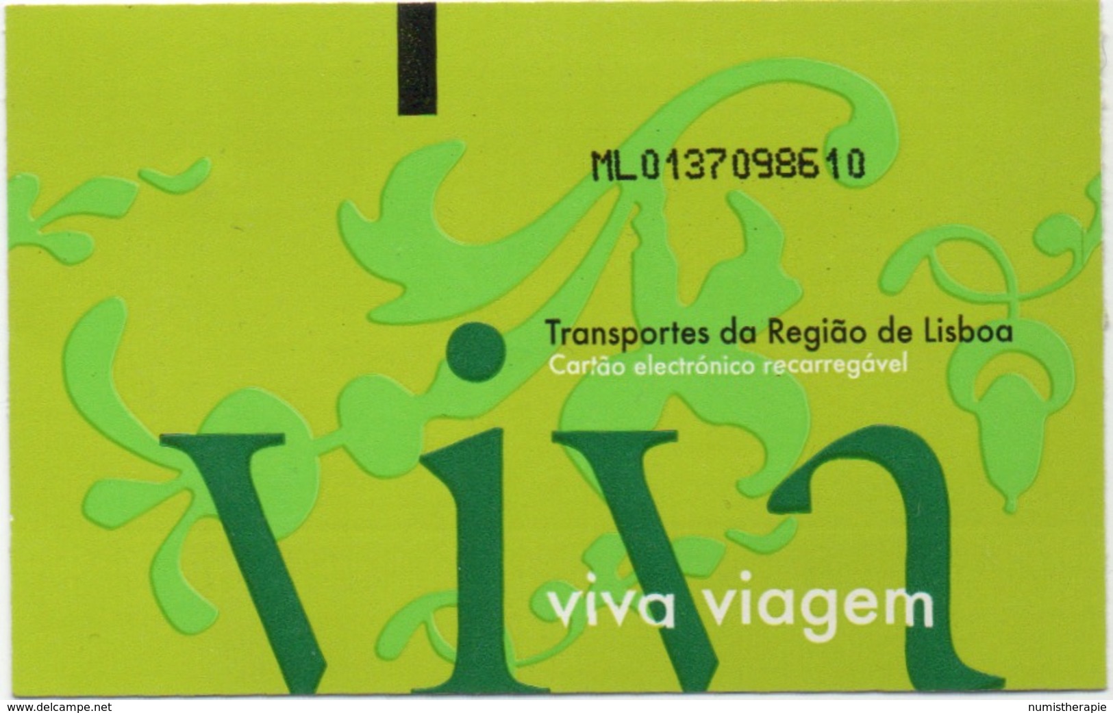 Ticket De Transport De Région Lisbonne Portugal (Bus Bateau Train Tramway) - Europe