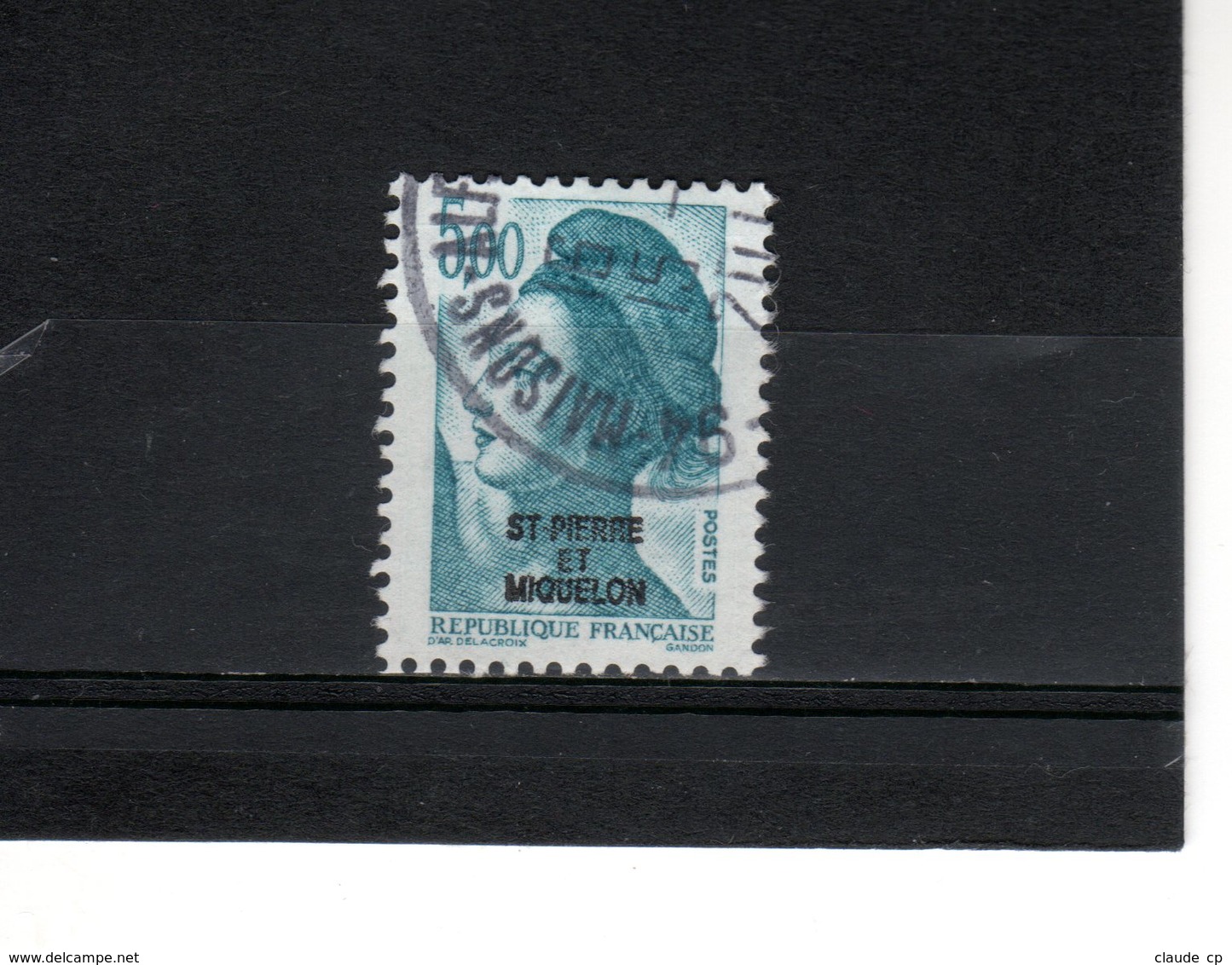 St Pierre & Miquelon--N°468-- 5.00 F Bleu-vet //Liberté De Gandon - Used Stamps