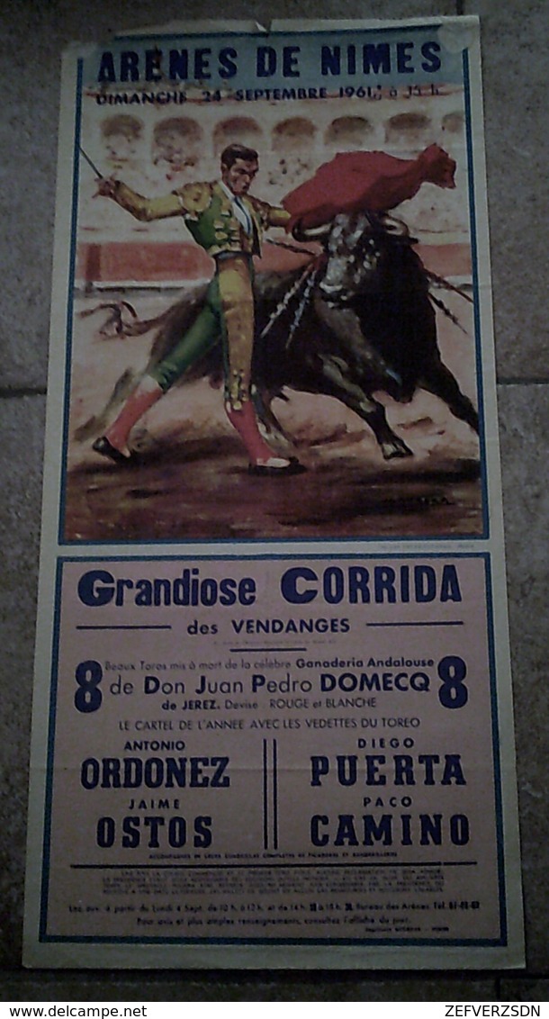 AFFICHE 30 GARD NIMES CORRIDA ORDONEZ CAMINO Domecq ILLUSTRATEUR TOROS TAUREAUX ARENES - Posters