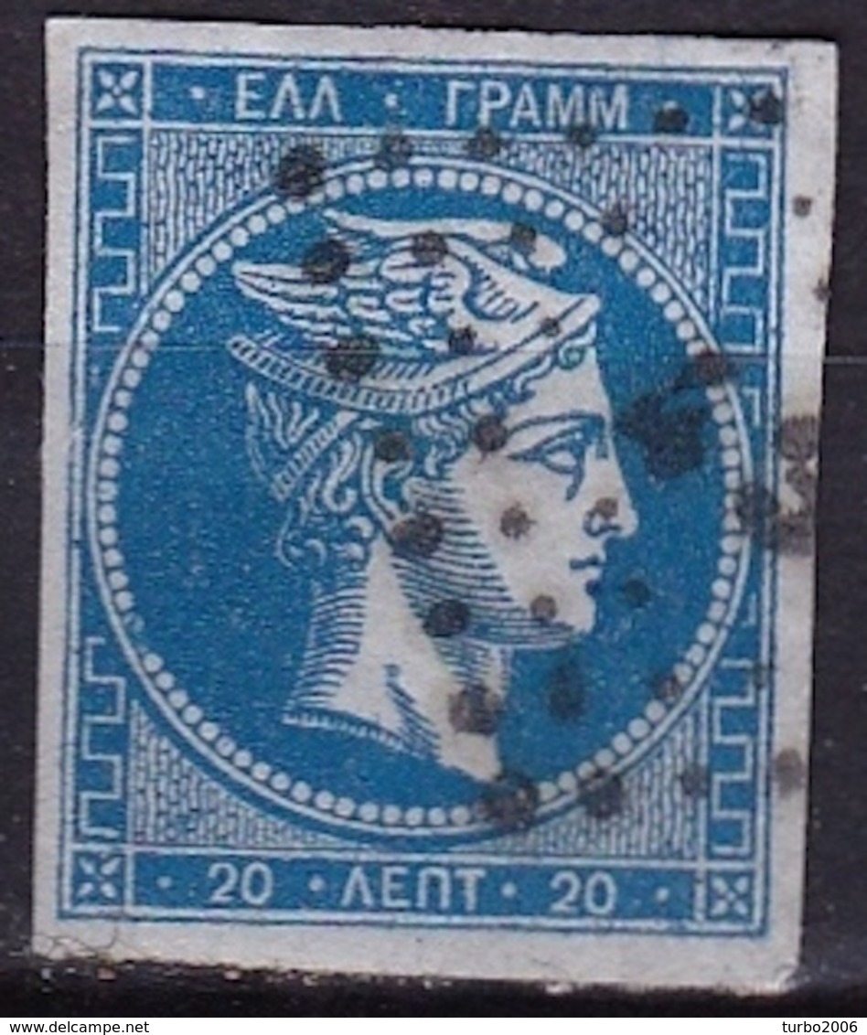 GREECE Dotted Cancellation 43 (ΛΑΜΙΑ) On 20 L Blue - Gebruikt