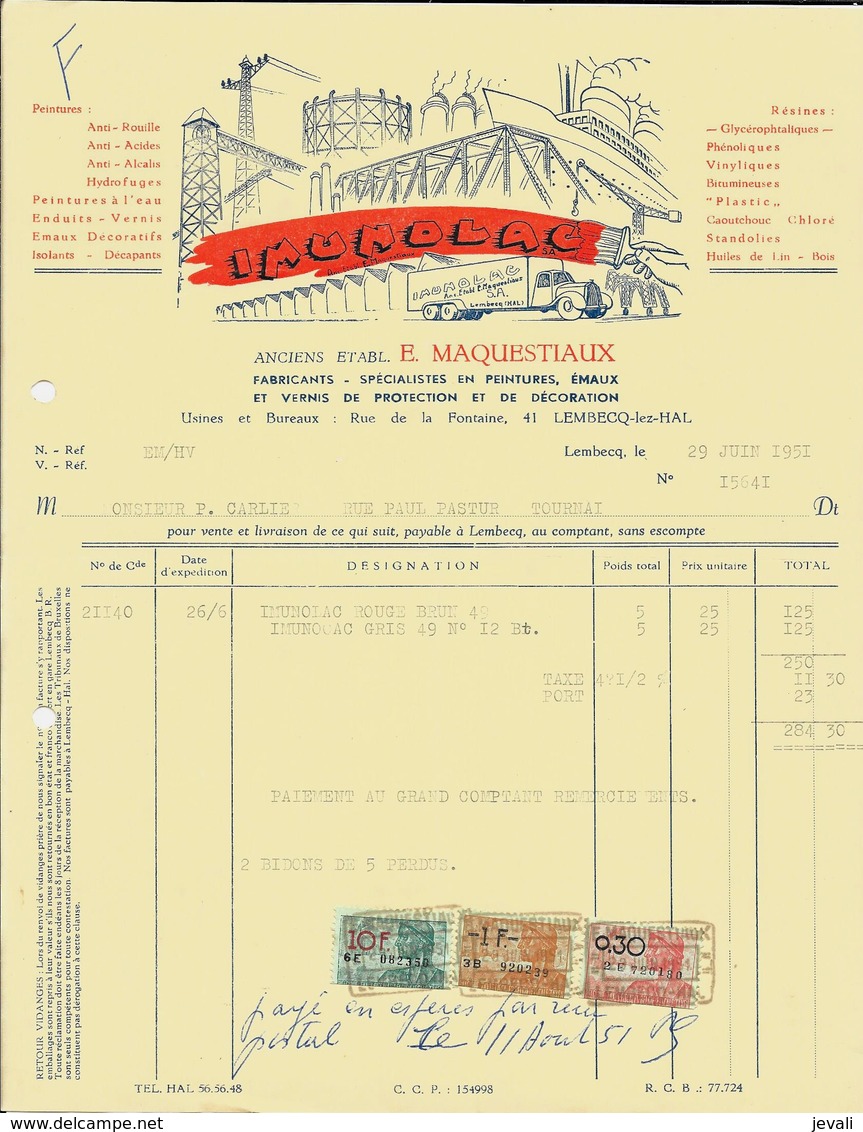 LEMBECQ-lez-HAL -  E. Maquestiaux  ( Peinture , Vernis ) - Drogisterij & Parfum