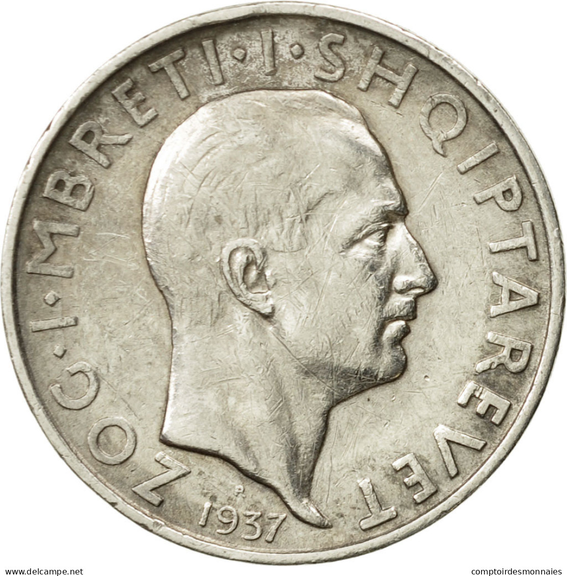 Monnaie, Albania, Zog I, Frang Ar, 1937, Rome, TTB+, Argent, KM:16 - Albanie