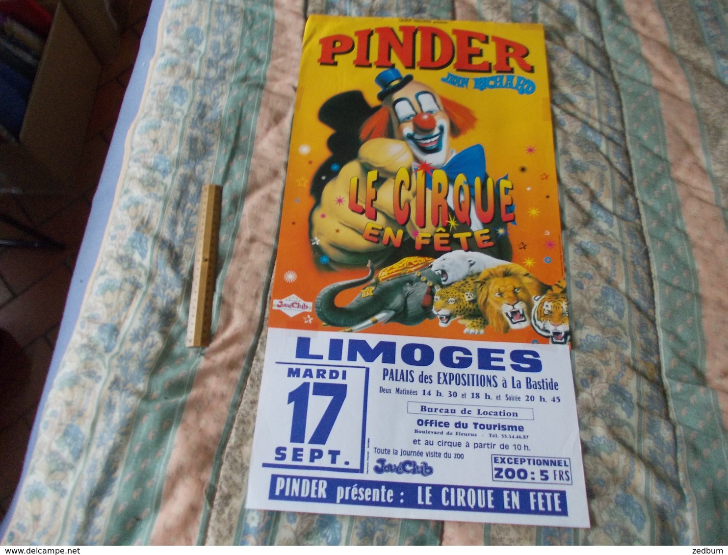 Affiche Cirque Pinder Jean Richard Le Crique En Fête à Limoges - Posters