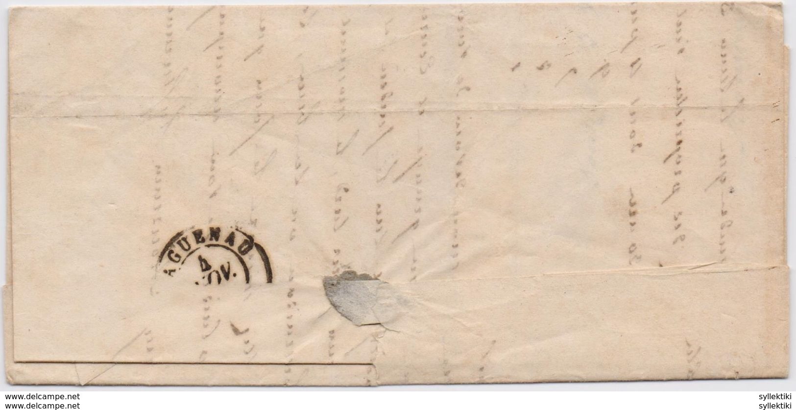 SWITZERLAND 1852 STAMPLESS ENTIRE MAILED LETTER FROM SCHULZ-FORETS - 1843-1852 Federal & Cantonal Stamps