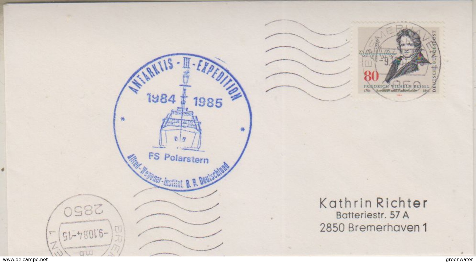 Germany 1984 Antarktis III Expedition Polarstern Cover (38491) - Poolshepen & Ijsbrekers