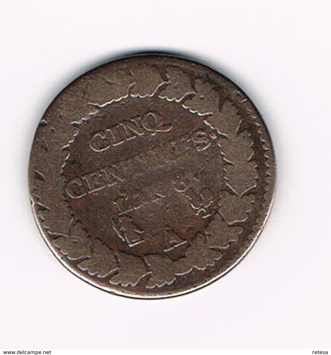 &  FRANKRIJK  5 CENTIMES  L'AN 8. A  1799/1800 - Autres & Non Classés