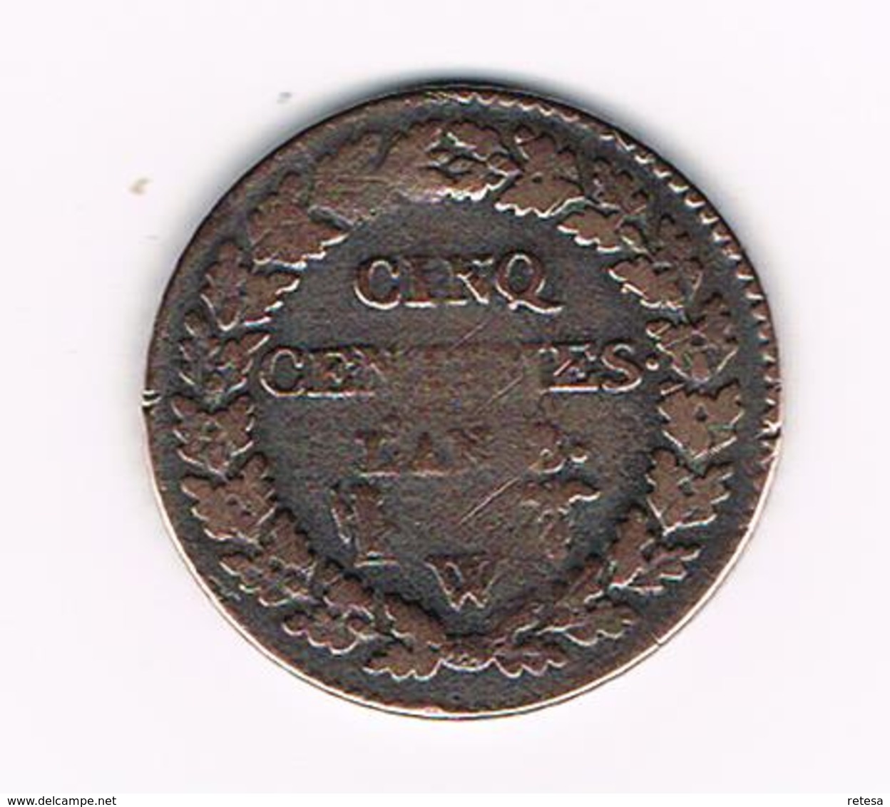 &  FRANKRIJK  5 CENTIMES  L'AN 8. W  1799/1800 - Autres & Non Classés