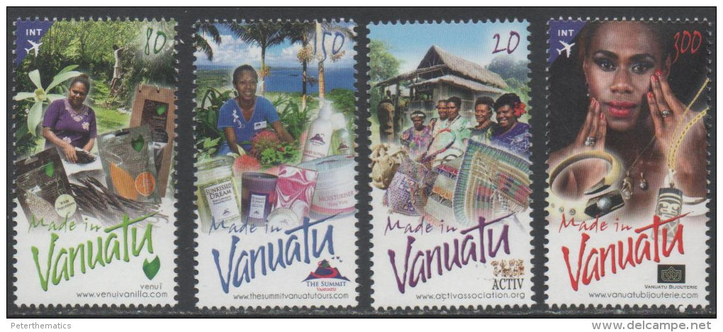 VANUATU, 2015, MNH, MADE IN VANUATU, LOCAL PRODUCTS, FRUIT, CREAMS, JEWELLERY, CREAMS,4v - Other & Unclassified