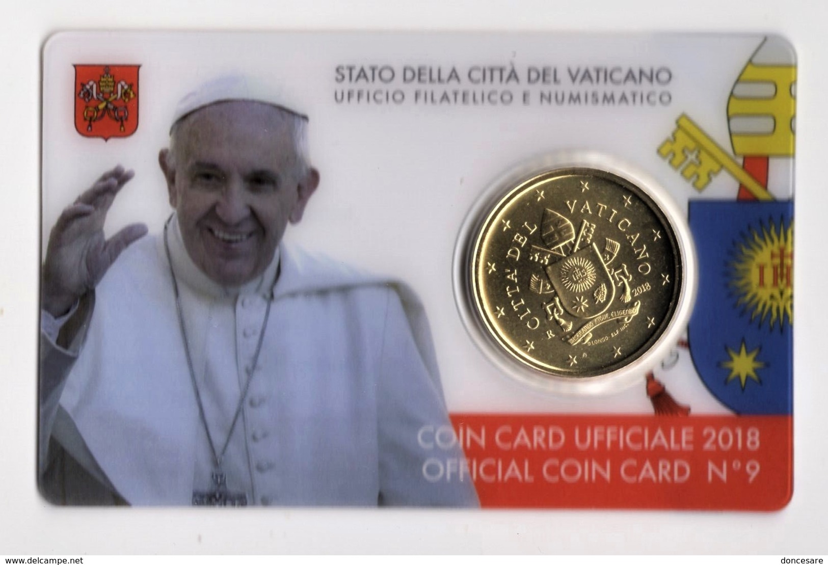 ** 50 CENT VATICAN 2018 SOUS COFFRET EURO CARD N° 9 -  PIECE NEUVE ** - Vatican