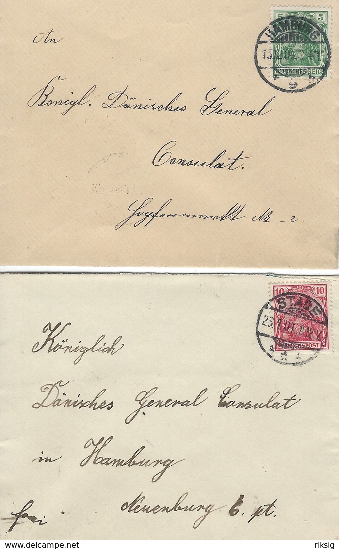 Germany - 2 Covers Sent To Danish Consulate In Hamburg Germany.  S-1208 - Covers & Documents