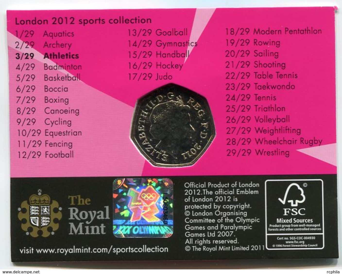 RC 8618 GB 50 PENCE LONDON 2012 SPORTS COLLECTIONS ATHLETICS - 50 Pence