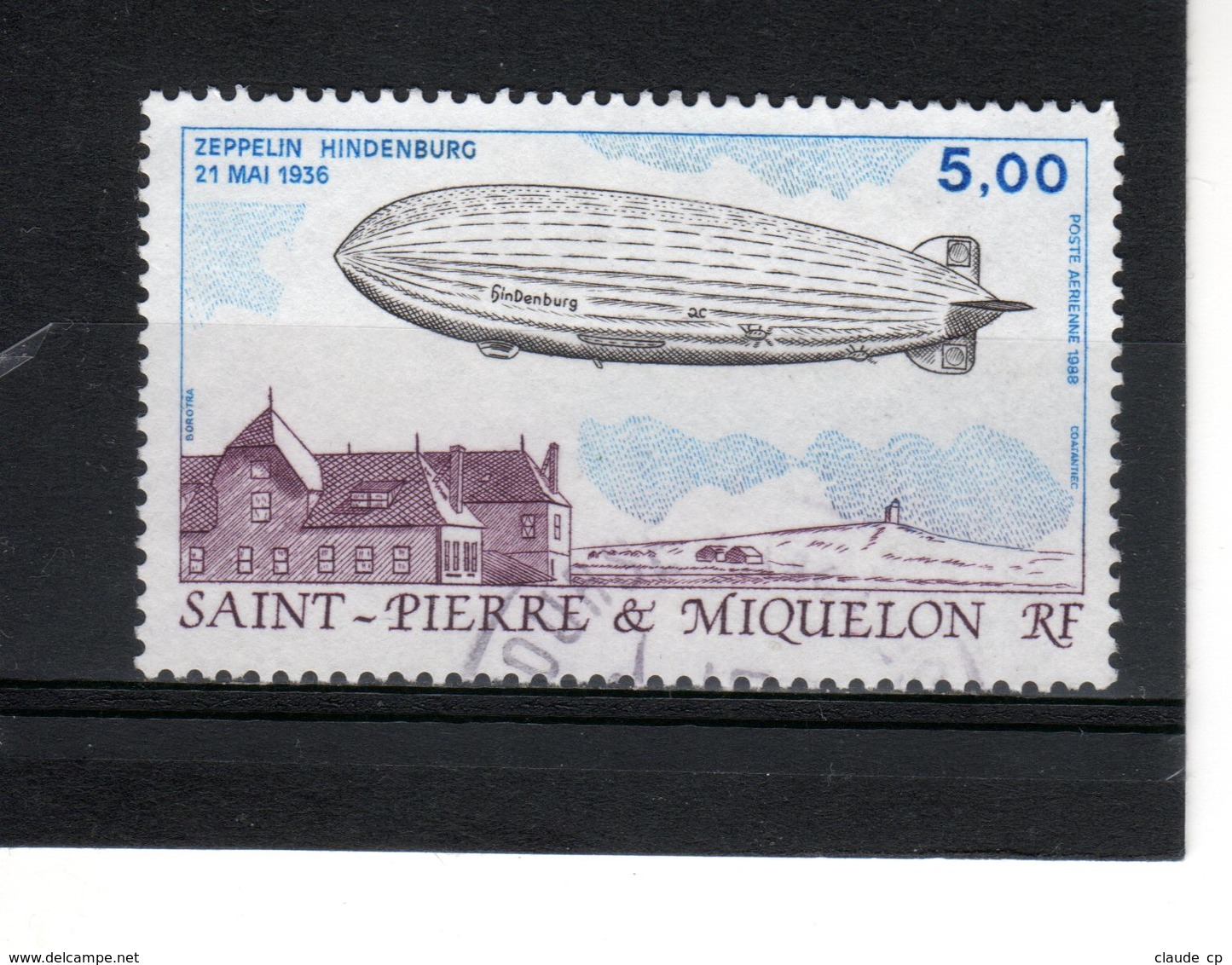 St Pierre & Miquelon--N° PA 66-- Zeppelin - Oblitérés