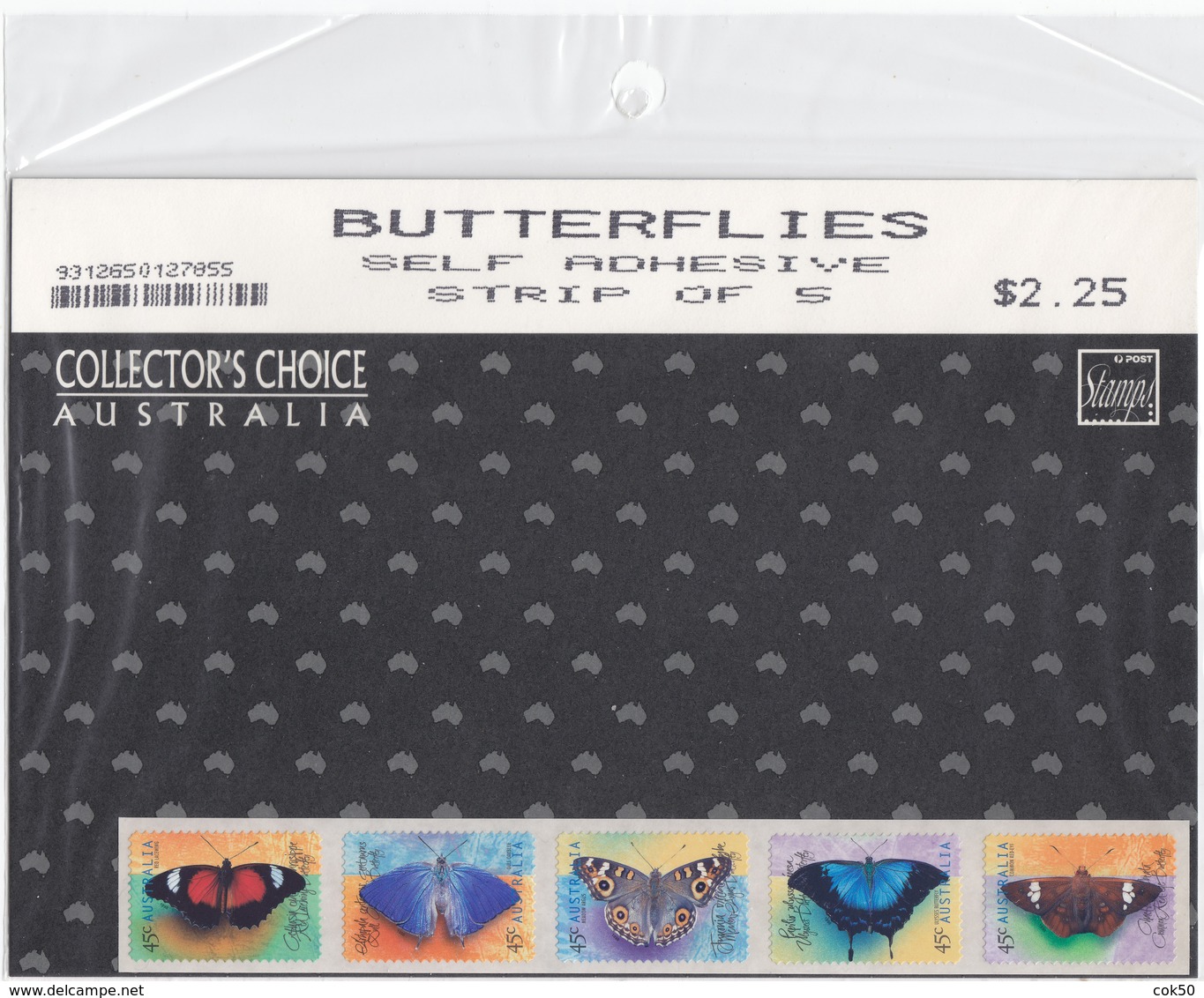 AUSTRALIA 1998, Butterflies, Schmetterlinge, Papillons Self-adhesive Coil Issue Mnh, Yvert # 1698-1702 - Presentation Packs