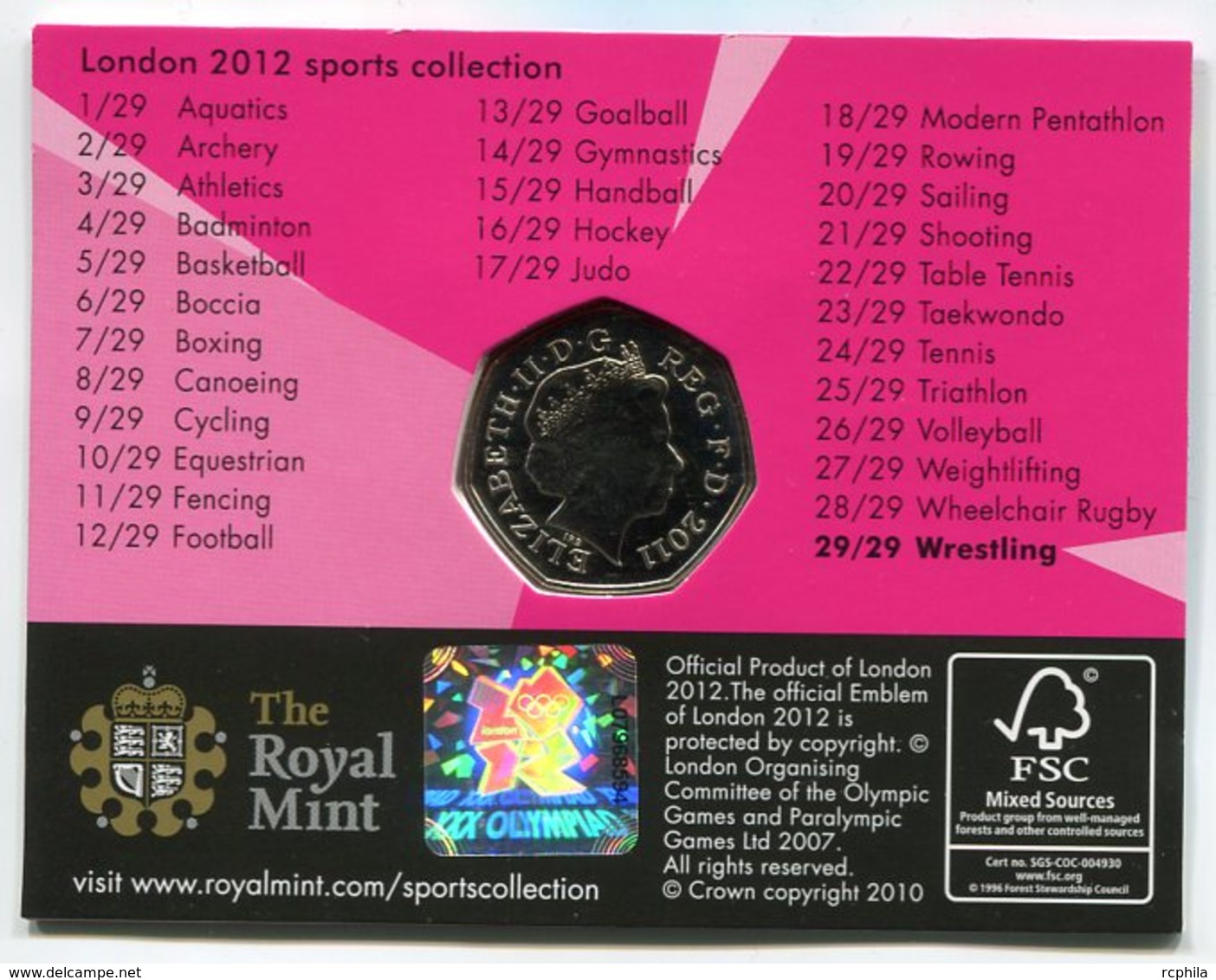 RC 8642 GB 50 PENCE LONDON 2012 SPORTS COLLECTIONS WRESTLING - 50 Pence