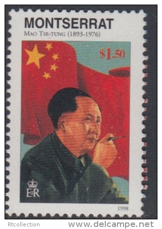 Montserrat 1998 Famous People Mao Tse-Tung Mao Ze Dong Chinese Leader Politician Chairman Flag Stamps MNH Mi 1037 Sc 94 - Mao Tse-Tung