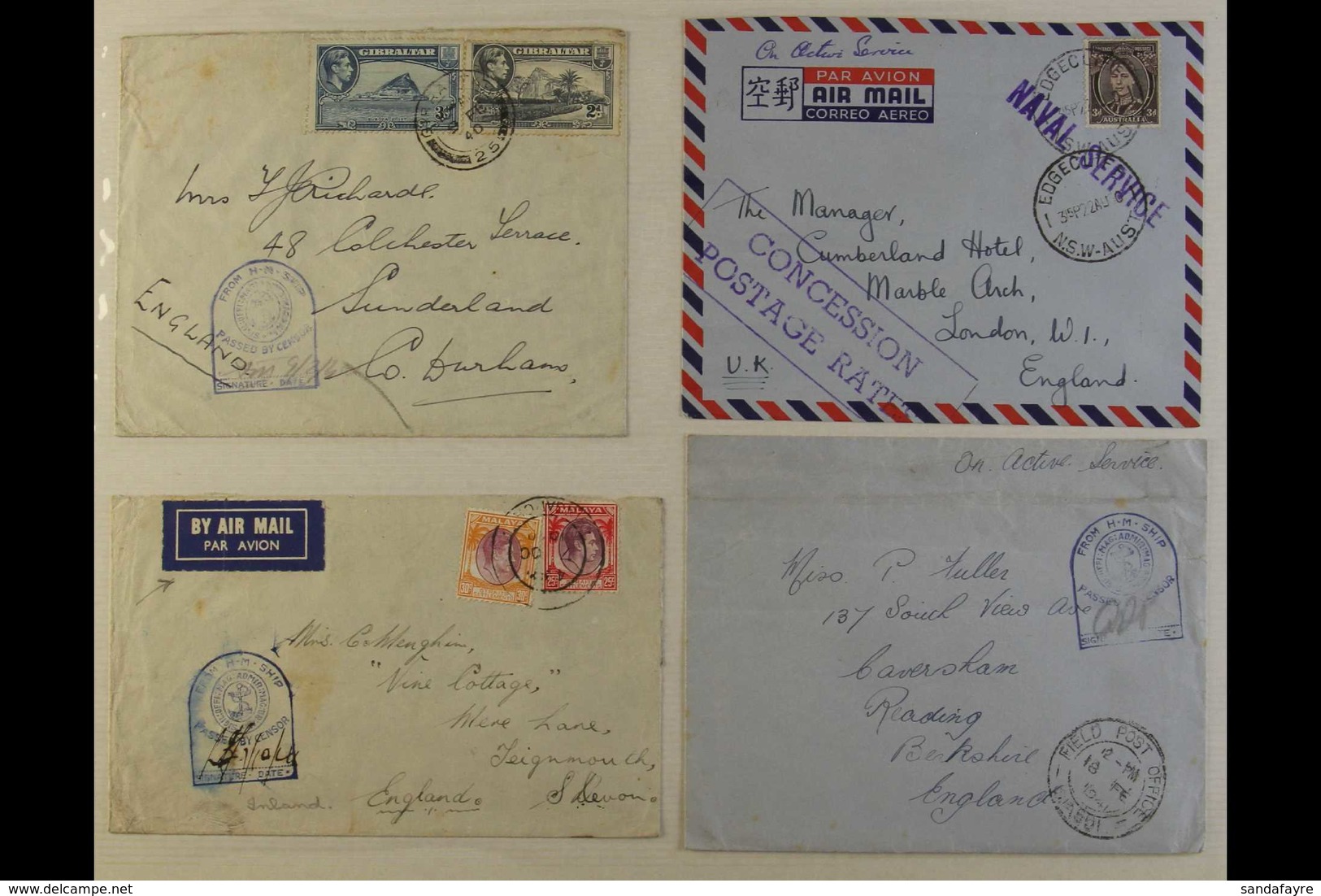 ROYAL NAVY INTERESTING COLLECTION OF COVERS.  A Collection Of Chiefly 1860s To 1940's Mail With A Royal Navy Connection. - Sonstige & Ohne Zuordnung