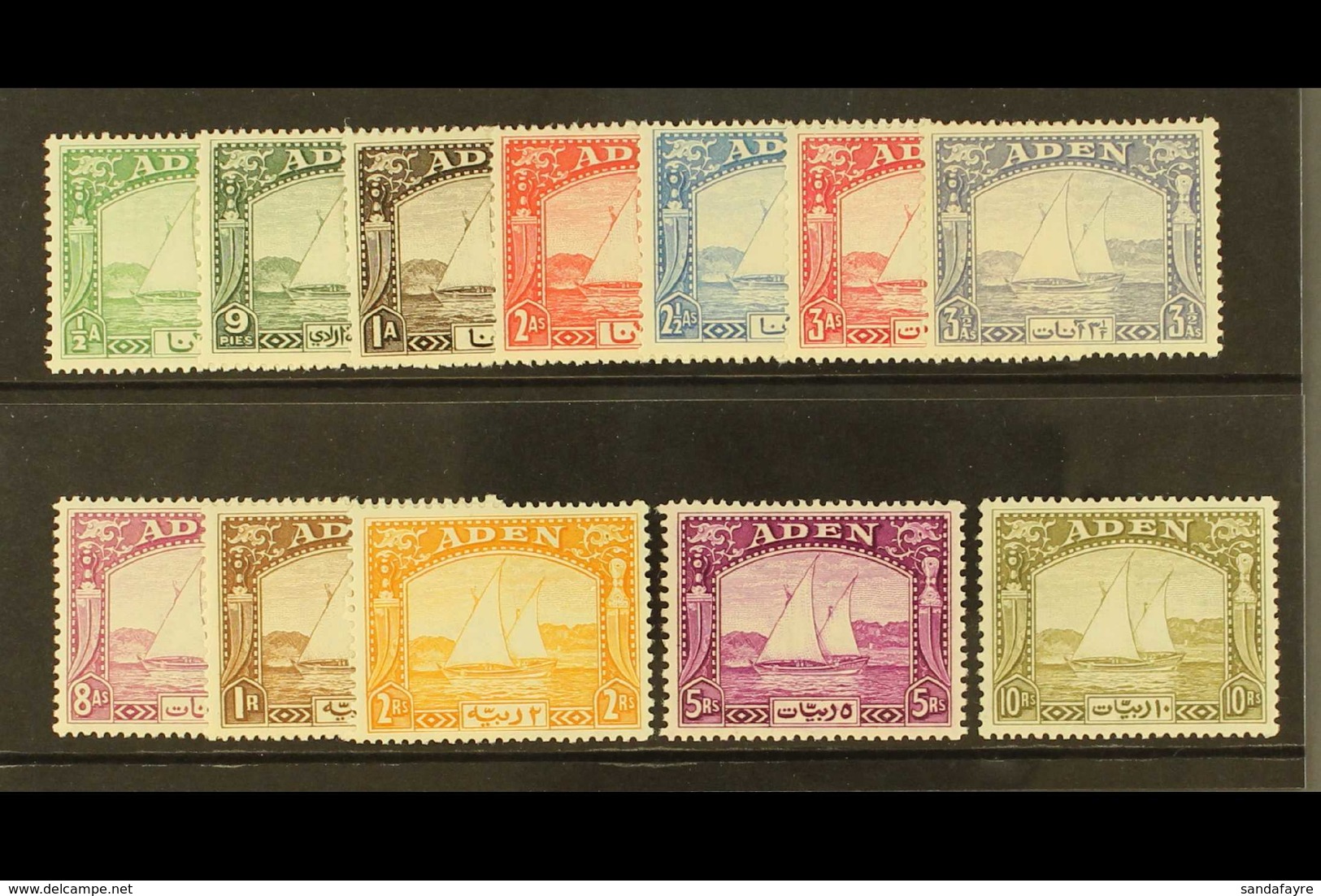 1937  Dhow Set Complete, SG 1/12, Superb Mint Og. Exceptionally Fresh And Well Centered For This Issue. (12 Stamps) For  - Aden (1854-1963)