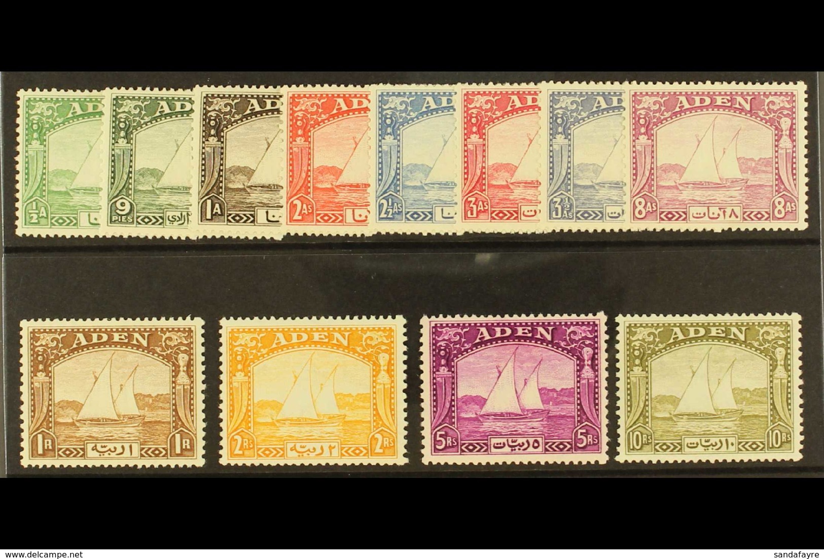 1937  Dhows Set Complete, SG 1/12, Mint Lightly Hinged, Fresh & Attractive (12 Stamps) For More Images, Please Visit Htt - Aden (1854-1963)