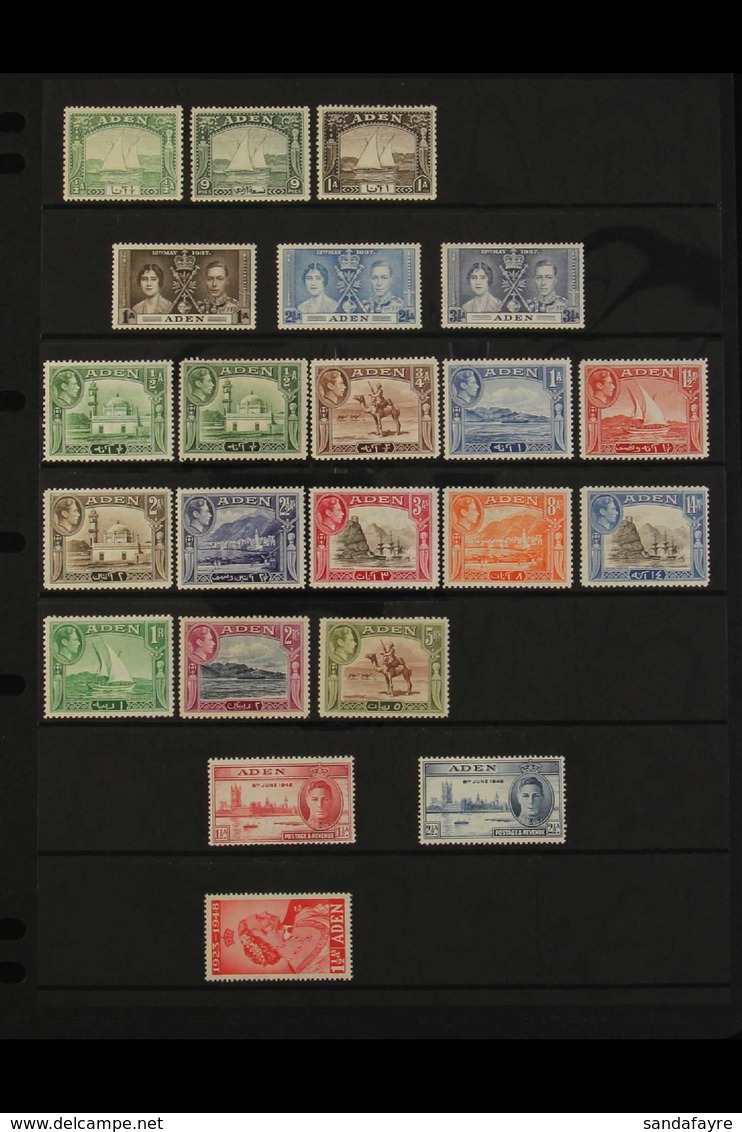 1937-63 ALL DIFFERENT MINT COLLECTION  Presented On Stock Pages & Includes 1939-48 Set To 5r, 1951 Surcharged Set To 5s  - Aden (1854-1963)
